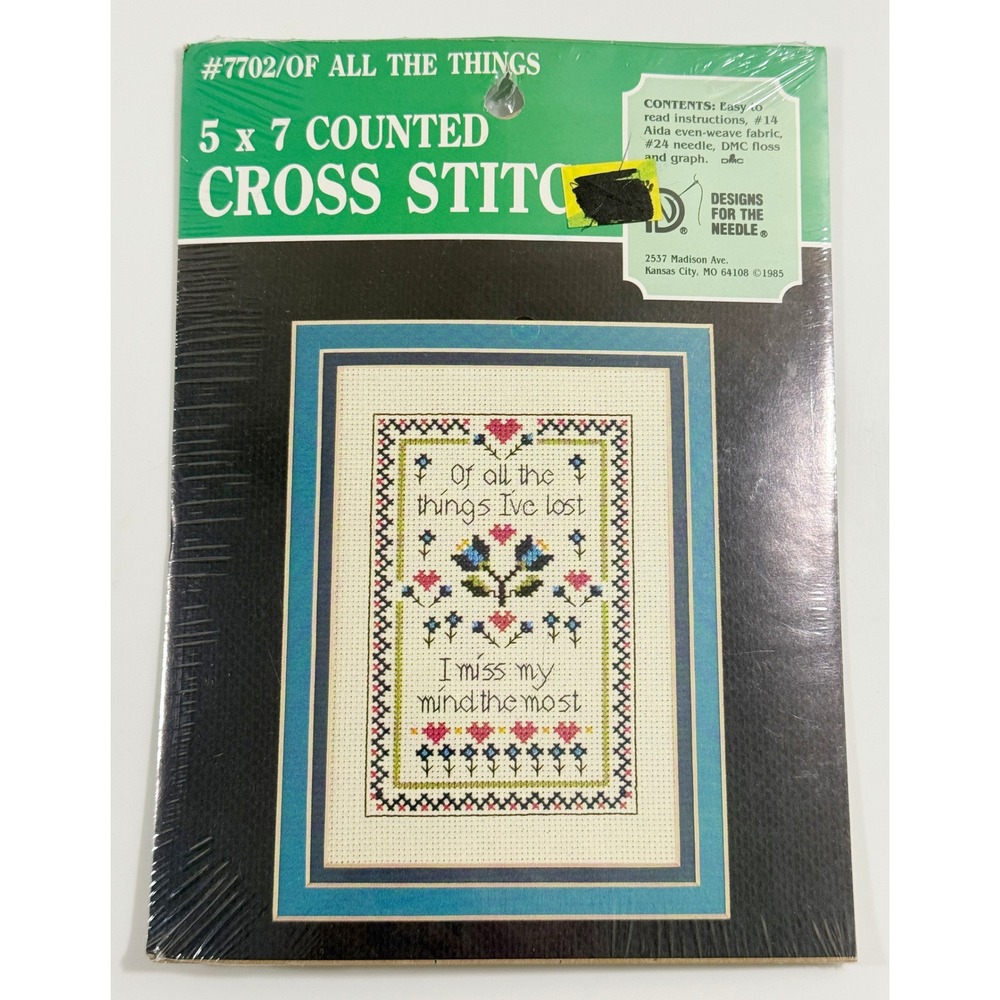 Designs For The Needle Cross Stitch Kit Unisex 5x7 Multicolor Vintage 7702
